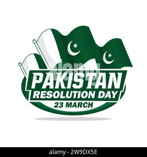 Pakistan résolution Day 23 mars. Vecteur de logo Pakistan Independent Day Illustration de Vecteur