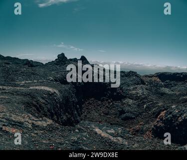 Paysage volcanique sur le volcan Chico, Isla Isabela dans les îles Galapagos, Équateur Banque D'Images