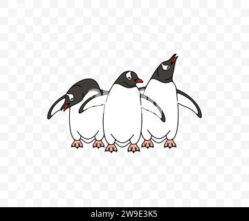 Pingouin subantarctique ou pingouin gentoo, design graphique. Animal, oiseau, aviaire, à plumes, antarctique et nature, conception vectorielle et illustration Illustration de Vecteur