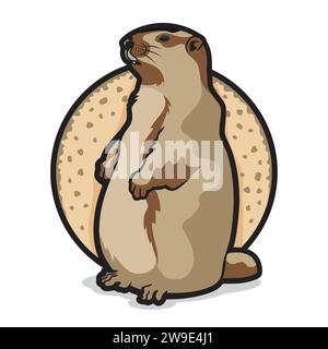 Marmot Prairie Dogs Himalayan Cute Animal Vector Illustration Illustration de Vecteur