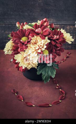 Bouquet automnal de chrysanthèmes Banque D'Images