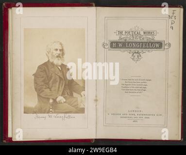 The Poetical works of H.W. Longfellow, Henry Wadsworth Longfellow, 1866 livre London Photography support. papier. impression / gravure albumen cuir Banque D'Images