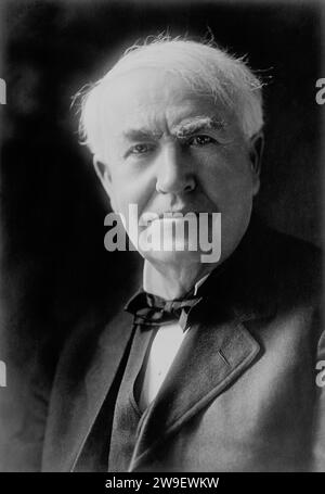 Portrait de Thomas Alva Edison. Circa 1900-1920. Par Detroit Publishing Co., éditeur. Banque D'Images