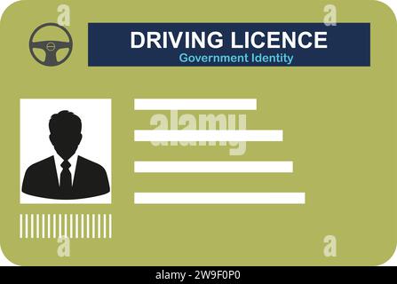 Icône permis de conduire | carte de permis de conduire | identification, carte d'identité | exemple de permis de conduire Illustration de Vecteur