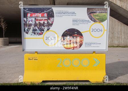 2001 - 2004 histoire du Stade olympique de Montréal, Québec, Canada Banque D'Images
