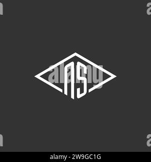 Initiales NS logo monogramme avec graphique vectoriel de conception de style ligne de diamant simple Illustration de Vecteur