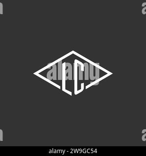 Initiales LC logo monogramme avec graphique vectoriel de conception de style de ligne de diamant simple Illustration de Vecteur