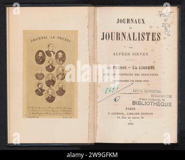 Production photographique de dix portraits de rédacteurs de presse de la presse, Pierre petit, c. 1861 - en photographie de 1866 ou avant. Photomontage Paris support photographique albumen print journal, bulletin d'information. comité de rédaction. pressmen Banque D'Images