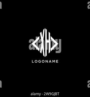 Monogramme initial XH avec des idées de conception de logo en forme de losange Illustration de Vecteur