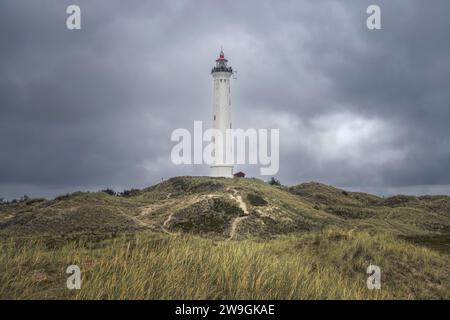 Célèbre phare de Lyngvig dans le Jutland, Danemark Banque D'Images