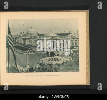 Vue du bâtiment agricole, conçu par Charles McKim lors de l'exposition universelle colombienne à Chicago en 1893, Anonymous, 1893 impression photomécanique Chicago Paper collotype World Fair, exposition mondiale. étang, piscine. Bridge Chicago Banque D'Images