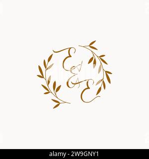 Conception initiale de logo de monogramme de mariage EE Illustration de Vecteur