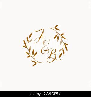 Conception initiale de logo de monogramme de mariage AB Illustration de Vecteur