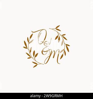 Conception initiale de logo de monogramme de mariage QM Illustration de Vecteur