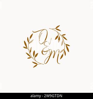 OM conception initiale de logo de monogramme de mariage Illustration de Vecteur