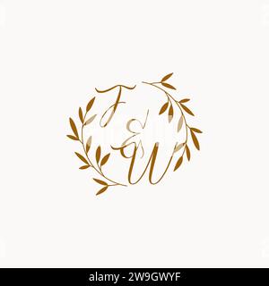 Conception initiale de logo de monogramme de mariage FW Illustration de Vecteur