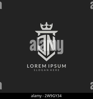 Graphique vectoriel de style bouclier JN initial et logo de la couronne Illustration de Vecteur Graphique vectoriel de style bouclier JN initial et logo de la couronne Illustration de Vecteur
