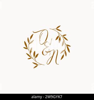 SUR LA conception initiale de logo de monogramme de mariage Illustration de Vecteur