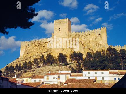 Château. Almansa, province d'Albacete, Castilla la Mancha, Espagne. Banque D'Images