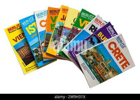 Berlitz guides de voyage guides de voyage isolés sur fond blanc livres de voyage Banque D'Images