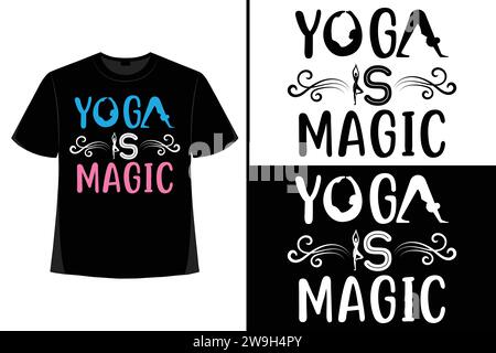 Yoga T-shirt Design, Yoga EPS, Yoga T shirt Design Vector, Yoga Vibes, Illustration, Yoga Design, Méditation, yoga Sing Typograph, Yoga T-shirt des Illustration de Vecteur