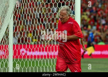 Rio, Brésil - 27 décembre 2023, match des étoiles de zico, match principal du match caritatif de Zico au stade Maracana Banque D'Images