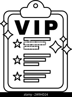 Icône des avantages exclusifs noir et blanc - VIP Illustration de Vecteur