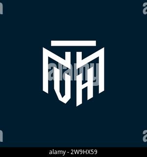 Logo initial de monogramme VH avec inspiration de conception de style géométrique abstrait Illustration de Vecteur