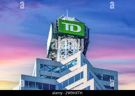 Logo TD Bank Sign In Skyscraper, Toronto, Canada Banque D'Images