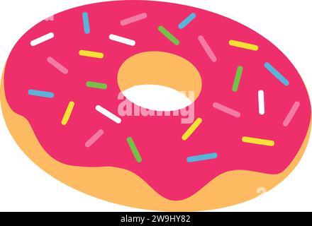 Vecteur d'icône de restauration rapide en donut coloré isolé Illustration de Vecteur
