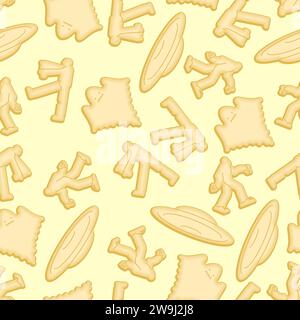 Motif de forme de craqueleur d'OVNI sans couture. Monster cookies en forme de zombies monstres et ornement yéti. Fond fantôme Cracker Illustration de Vecteur