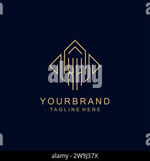 Logo initial XH monogramme avec graphisme vectoriel de conception de style de ligne de losange Illustration de Vecteur