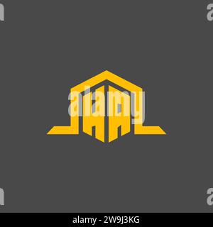 Logo initial de monogramme HA avec des idées de conception de style hexagonal Illustration de Vecteur