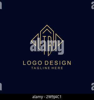 Logo initial TB monogramme avec graphique vectoriel de conception de style de ligne de losange Illustration de Vecteur