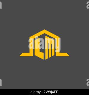 Logo initial de monogramme LM avec des idées de conception de style hexagonal Illustration de Vecteur