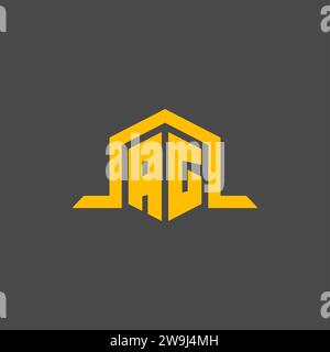 AG monogramme logo initial avec des idées de conception de style hexagonal Illustration de Vecteur