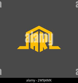 AK monogramme logo initial avec des idées de conception de style hexagonal Illustration de Vecteur