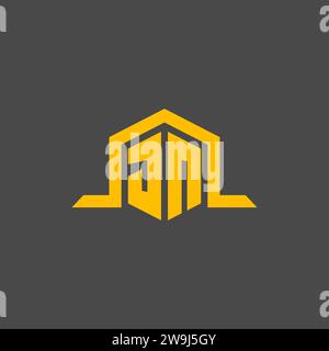 Logo initial de monogramme de JN avec des idées de conception de style hexagonal Illustration de Vecteur