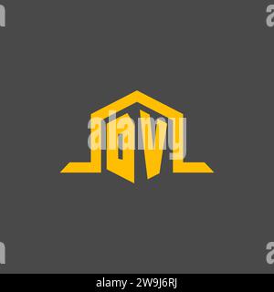 Logo initial de monogramme DV avec des idées de conception de style hexagonal Illustration de Vecteur