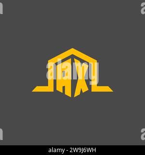 Logo initial de monogramme AX avec des idées de conception de style hexagonal Illustration de Vecteur
