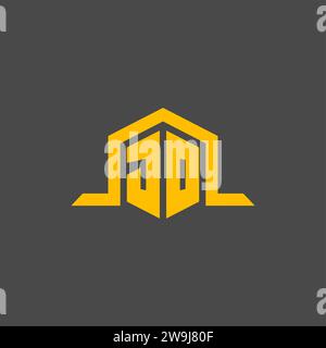 Logo initial de JO monogramme avec des idées de conception de style hexagonal Illustration de Vecteur