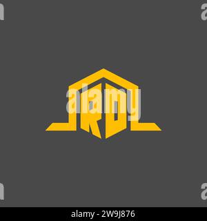 Logo initial de monogramme RO avec des idées de conception de style hexagonal Illustration de Vecteur
