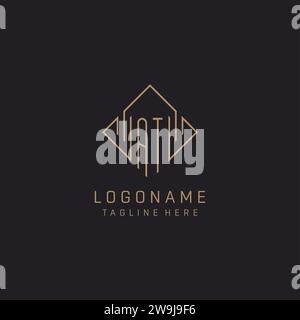 Monogramme À avec le style de logo de ligne de losange, graphique vectoriel d'idées de conception de logo élégant de luxe Illustration de Vecteur
