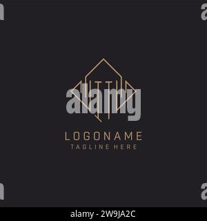 Monogramme avec le style de logo de ligne de losange, graphique vectoriel d'idées de conception de logo élégant de luxe Illustration de Vecteur