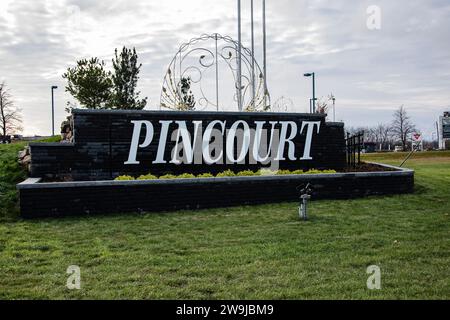 Bienvenue au panneau de la ville de Pincourt sur le boulevard Cardinal-léger à Québec, Canada Banque D'Images