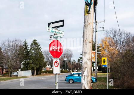 Panneau de rue du chemin Duhamel à Pincourt, Québec, Canada Banque D'Images