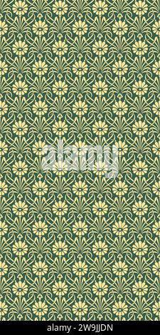 Imprimé floral Art Nouveau décoratif, motif vectoriel sans couture Banque D'Images