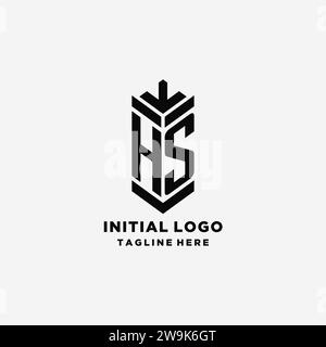 Initiales HS Shield logo design, graphique vecteur d'inspiration de logo monogramme créatif Illustration de Vecteur