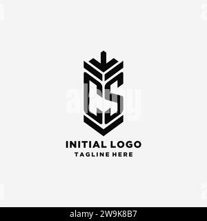 Initiales CS Shield logo design, graphique vecteur d'inspiration de logo de monogramme créatif Illustration de Vecteur