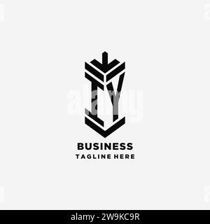 Initiales IY Shield logo design, graphique vecteur d'inspiration de logo de monogramme créatif Illustration de Vecteur